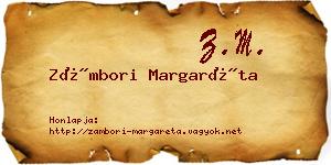 Zámbori Margaréta névjegykártya